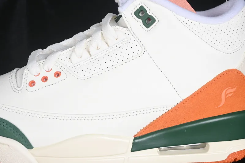 All categories Air Jordan Jordan series basketball shoes Air Jordan 3 GX foreign trade version Solefly x Air Jordan 3 Retro "Miami" AJ3 Joe 3 Miami joint white green orange IF4491-100